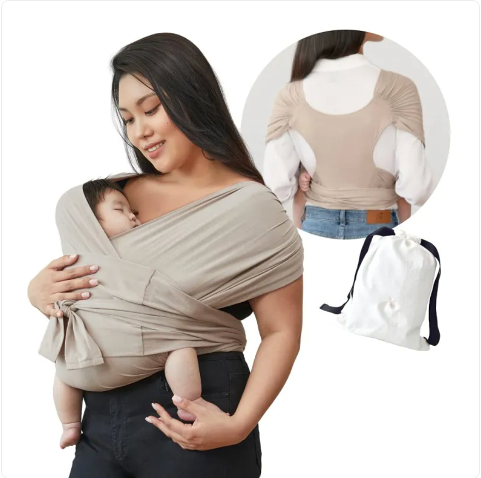 BellyEase™ SnuggleWrap Baby Carrier — Hands-Free Cotton Wrap for Newborns & Toddlers