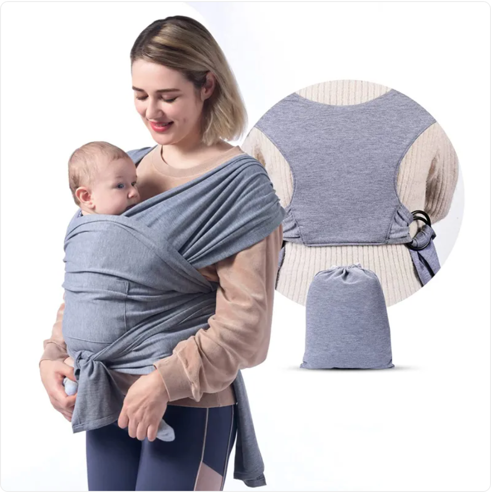 BellyEase™ SnuggleWrap Baby Carrier — Hands-Free Cotton Wrap for Newborns & Toddlers