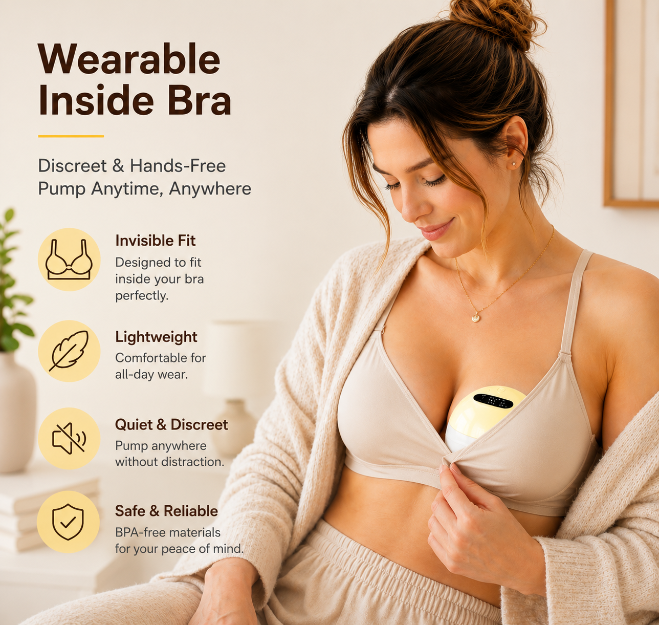 Belly Ease™  Yellow GentleFlow Breast Pump
