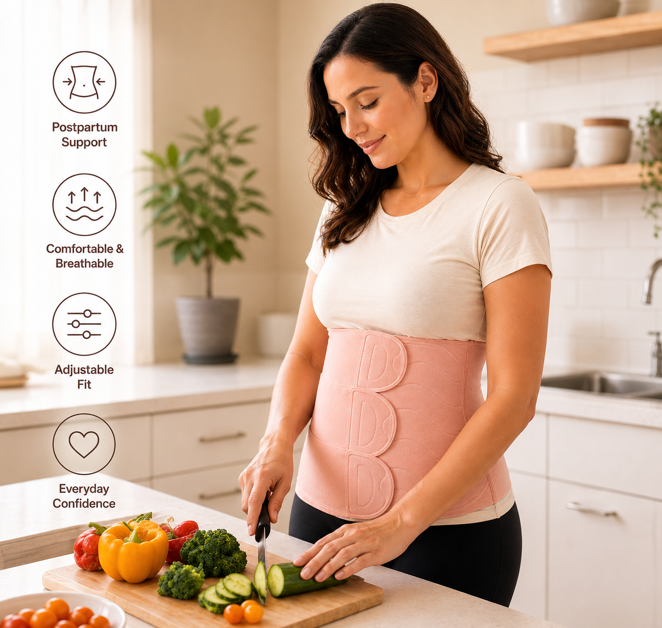 BellyEase™ ErgoWrap — 360° Adjustable Comfort Belt for New Moms