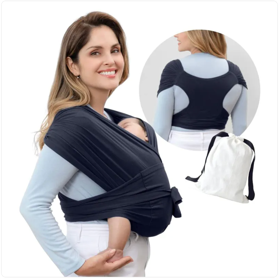 BellyEase™ SnuggleWrap Baby Carrier — Hands-Free Cotton Wrap for Newborns & Toddlers