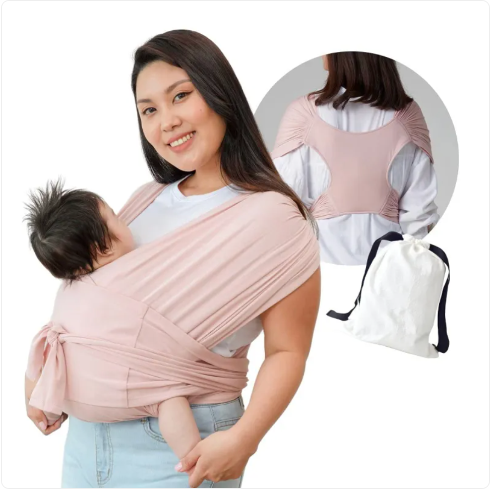 BellyEase™ SnuggleWrap Baby Carrier — Hands-Free Cotton Wrap for Newborns & Toddlers