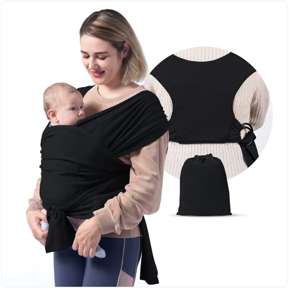 BellyEase™ SnuggleWrap Baby Carrier — Hands-Free Cotton Wrap for Newborns & Toddlers