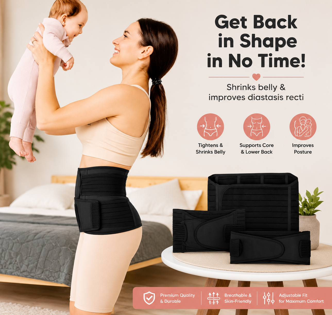 BellyEase™ Postpartum Belly Wrap — Adjustable Comfort Support for New Moms
