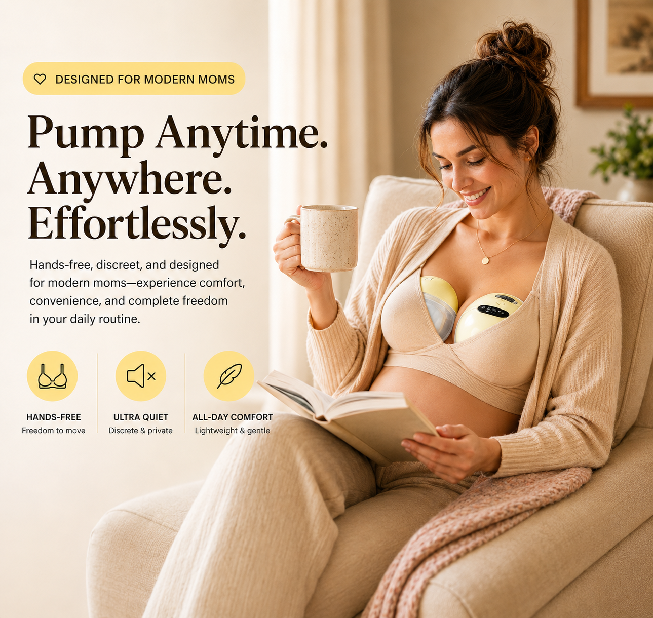 Belly Ease™  Yellow GentleFlow Breast Pump