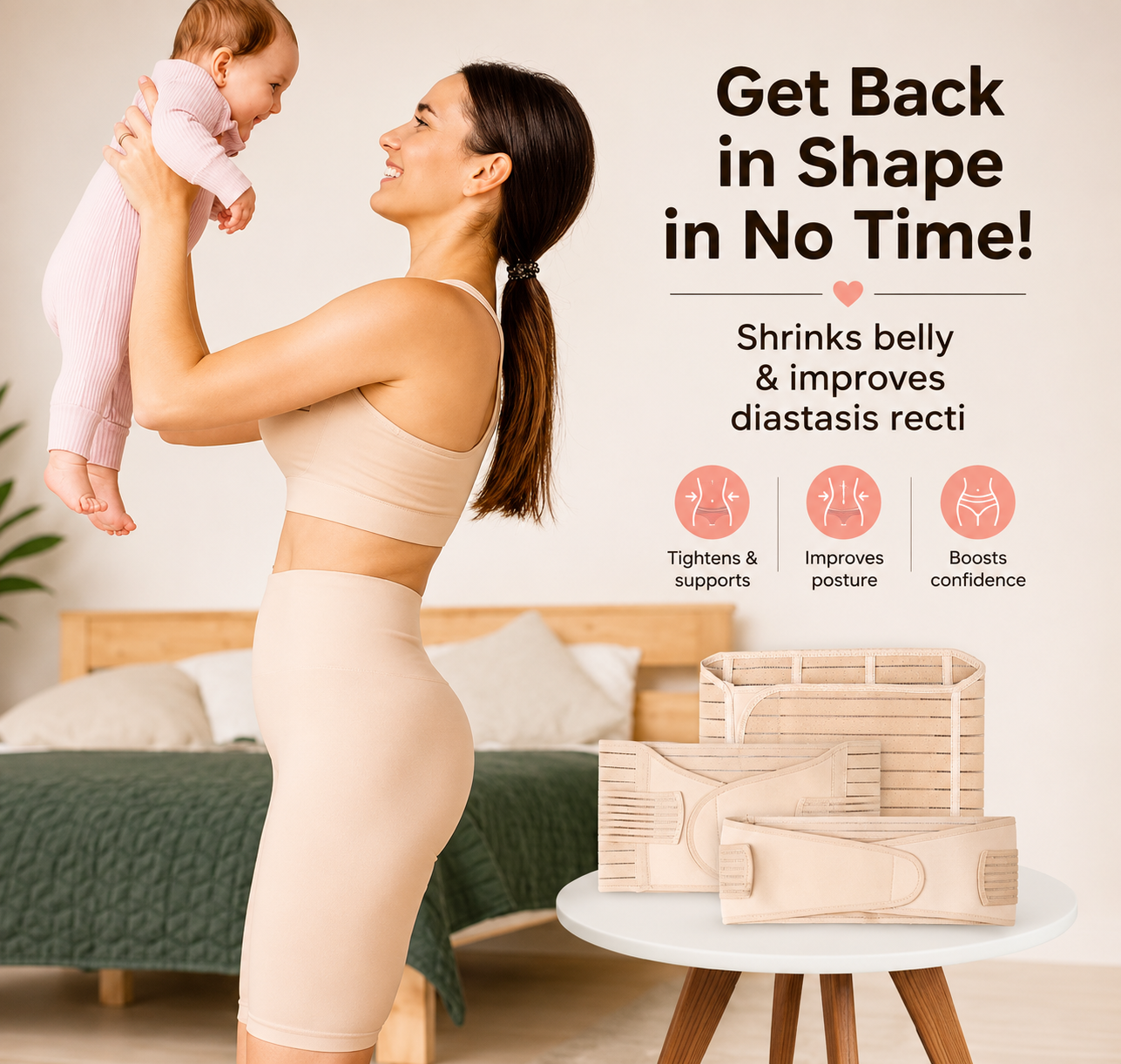 BellyEase™ Postpartum Belly Wrap — Adjustable Comfort Support for New Moms