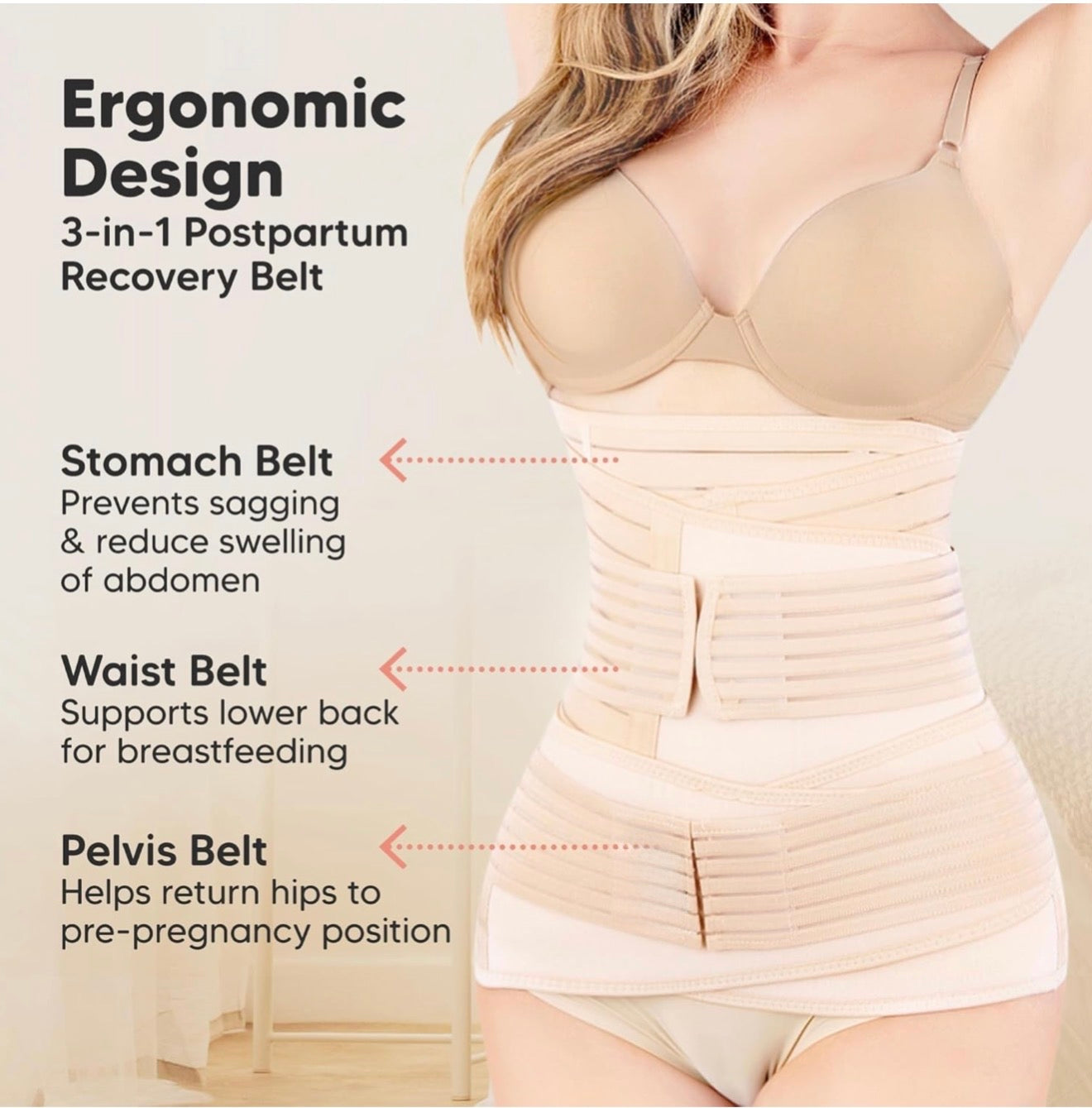 BellyEase™ Postpartum Belly Wrap | #1 C-Section Recovery Belt | Doctor Recommended for New Moms