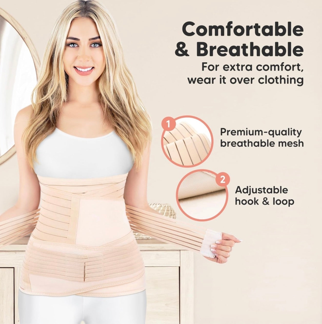 BellyEase™ Postpartum Belly Wrap | #1 C-Section Recovery Belt | Doctor Recommended for New Moms