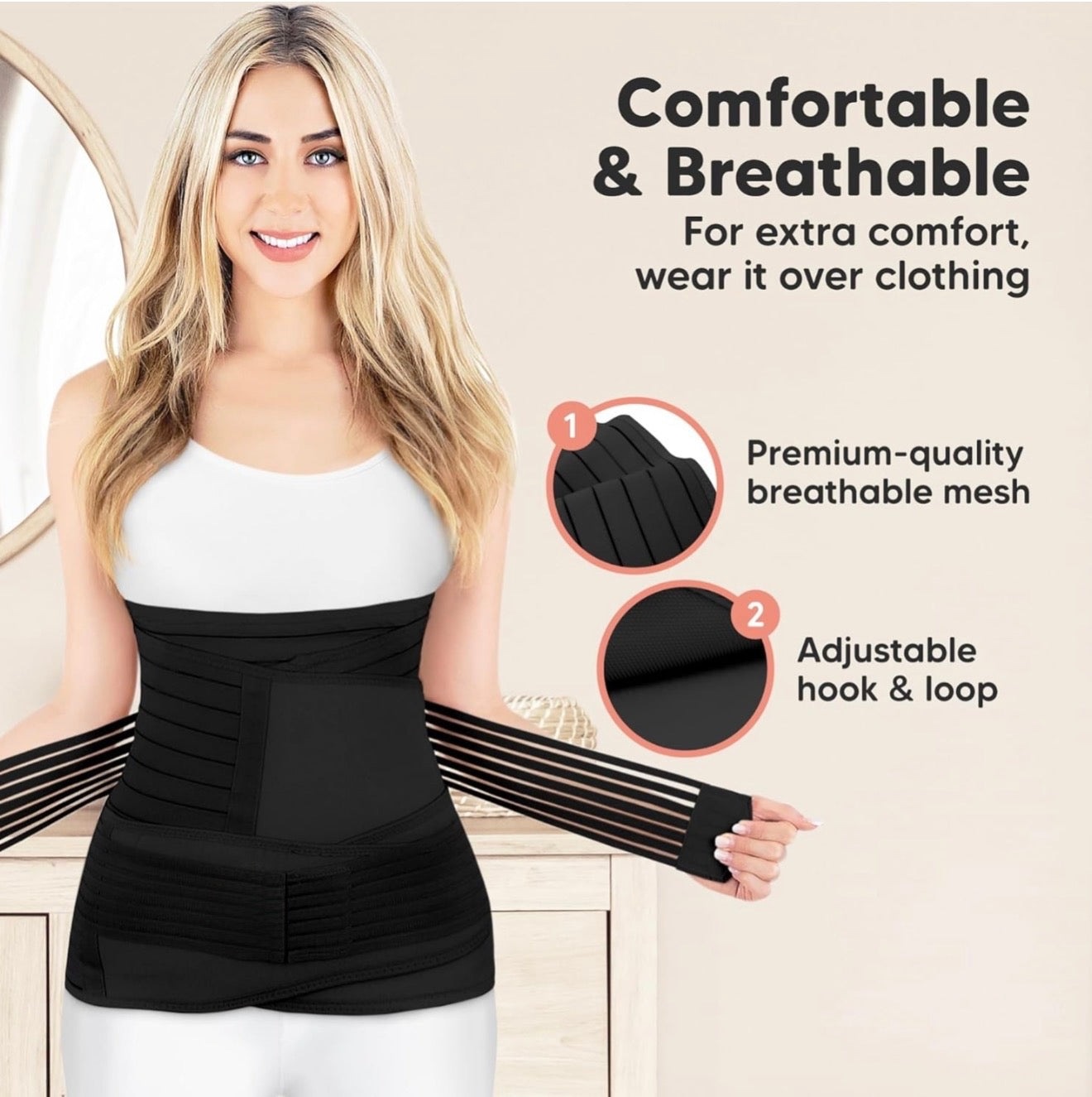 BellyEase™ Postpartum Belly Wrap | #1 C-Section Recovery Belt | Doctor Recommended for New Moms
