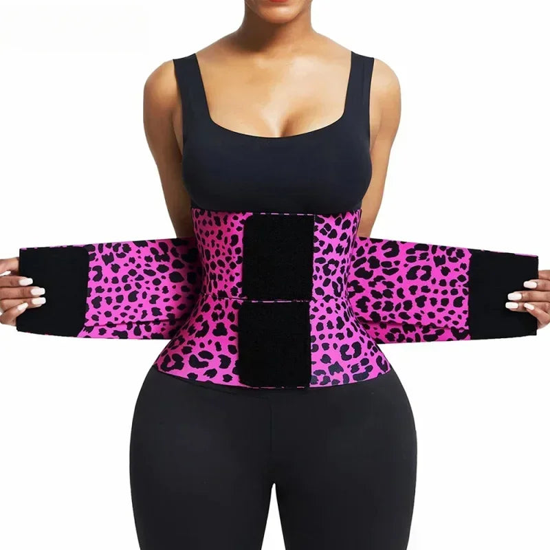 BellyEase Leopard Waist Support Belt — adjustable cotton canvas waist belt