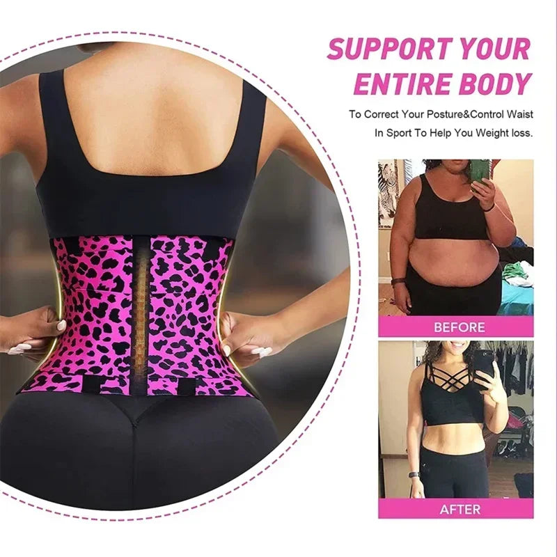 BellyEase Leopard Waist Support Belt — breathable cotton canvas fabric detail
